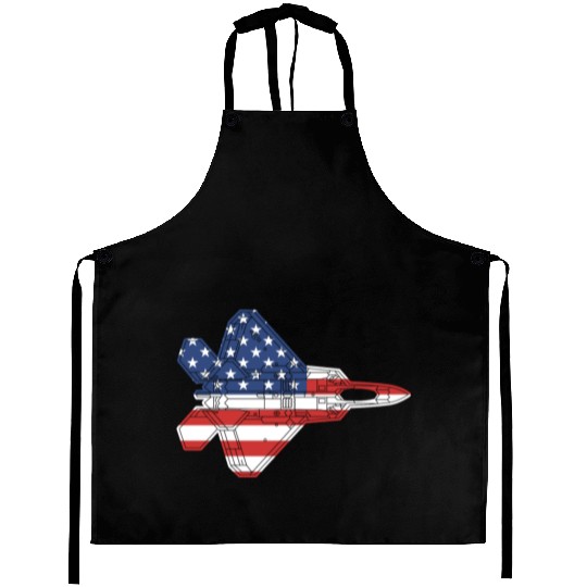 F-22 Raptor Fighter Jet Airplane American Flag F22 Aprons