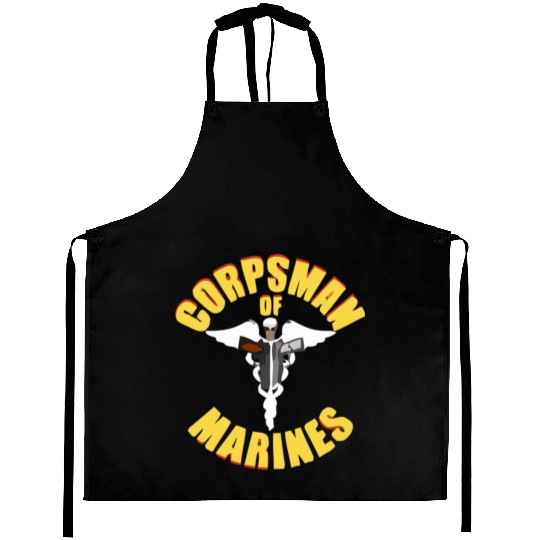 Us Navy Corpsman 8404 Fmf Veteran Front & Back Des Aprons