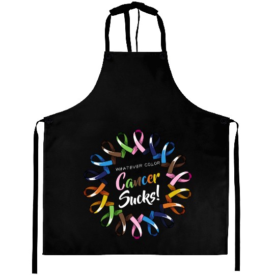 Whatever Color Cancer Sucks Ribbons Love Faith Sup Aprons