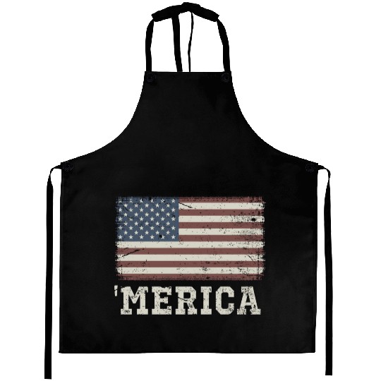 Merica Vintage Usa Flag Aprons