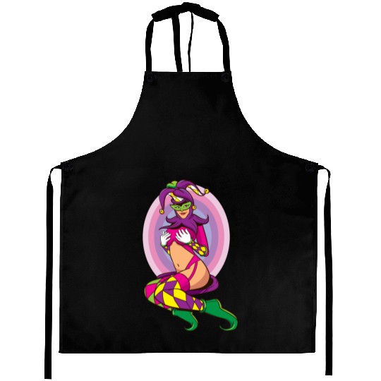 Joker Girl Aprons Card Deck Halloween Costume