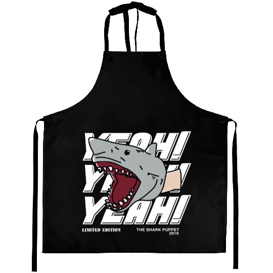 Shark puppet merch Aprons