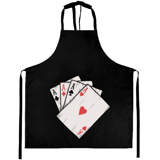 Traditional Tattoo Four Aces Playing Card Game Aprons