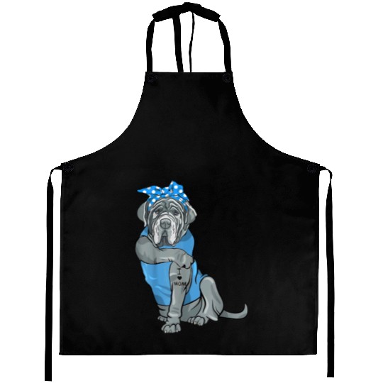 Neapolitan Mastiff Dog Tattoo I Love Mom Aprons