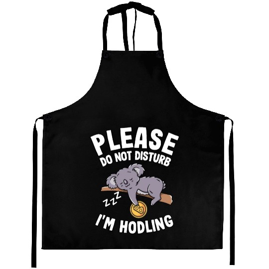 Please Do Not Disturb Funny Bitcoin Koala Hodl BTC Aprons