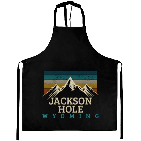 Jackson Hole Wyoming Vintage Mountains Nature Souv Aprons
