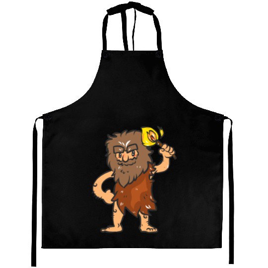 Caveman with Torch Aprons