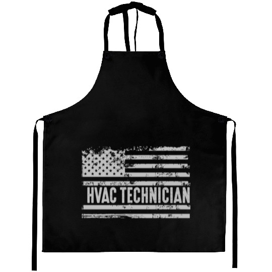 American Hvac Technician United States Flag birthd Aprons