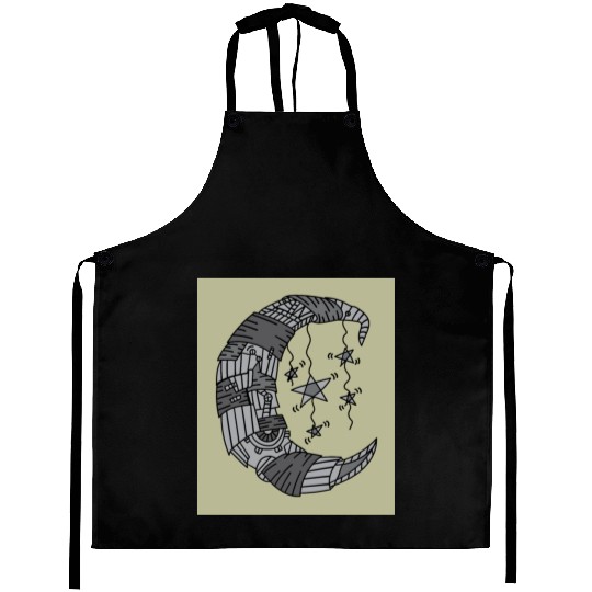 Moon Stars In The Dark Night Aprons