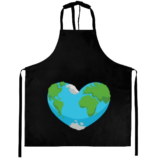 Earth heart nature planet design Aprons