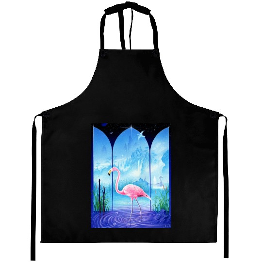Cosmic Flamingo Aprons