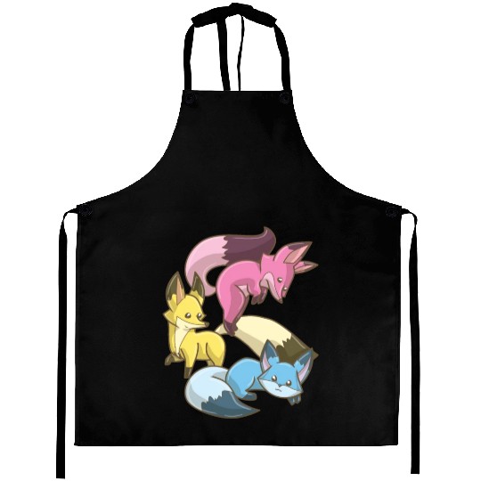 Pansexual Fox,Kawaii Pastel Goth Anime Art Pan Aprons