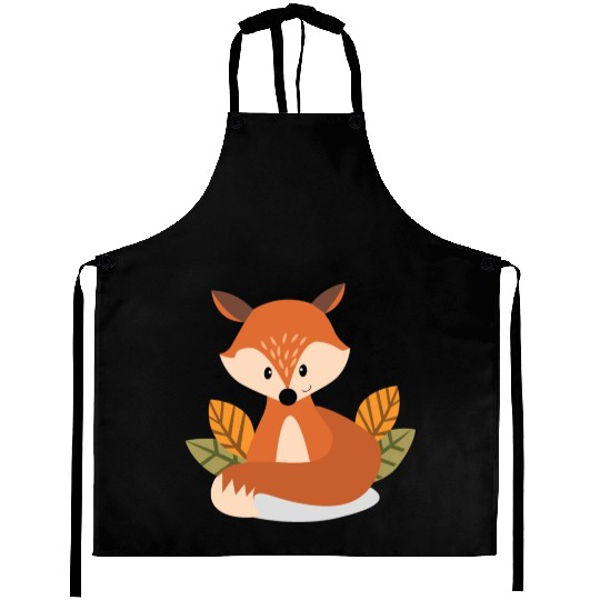 Cute Fox Wine Drinking Lover Party Aprons