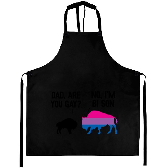 Dad Are You Gay Bison Bisexual Funny Bi Pride Aprons