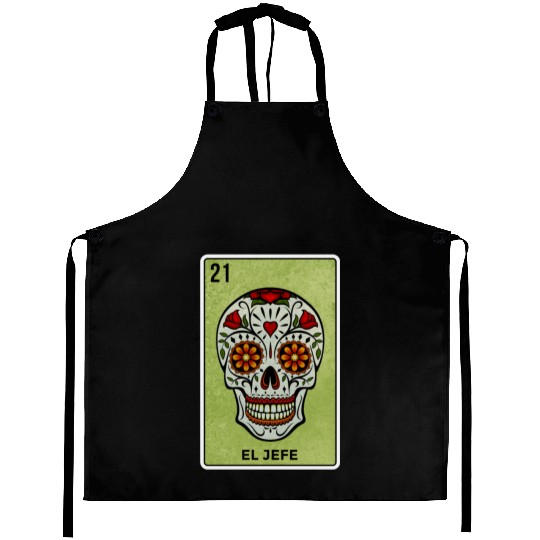 El Jefe Mexican Lottery Card Cinco De Mayo Aprons
