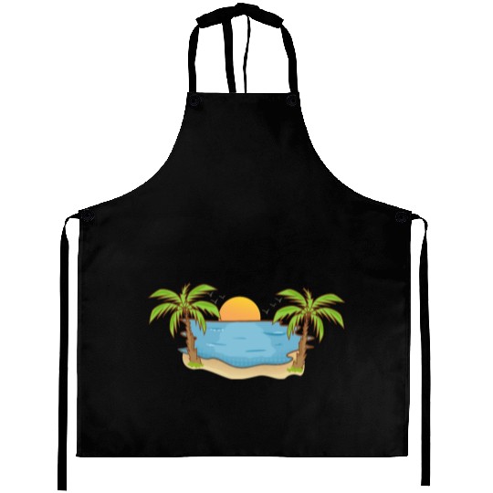 Sunset Beach Palm Trees Aprons