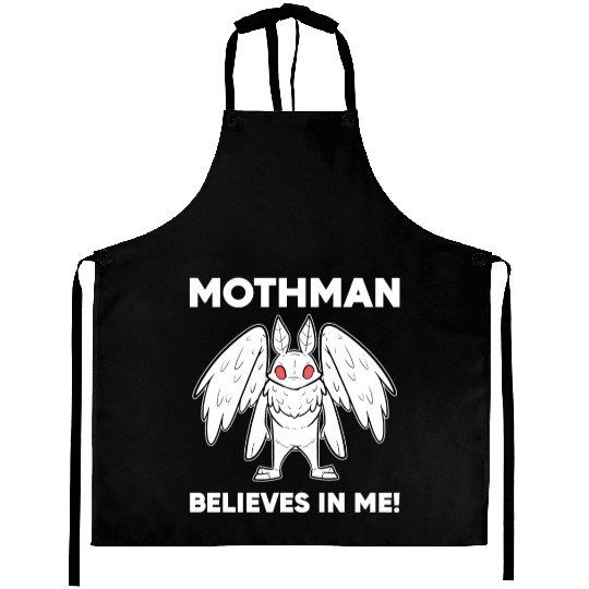 Mothman Believes In Me Aprons