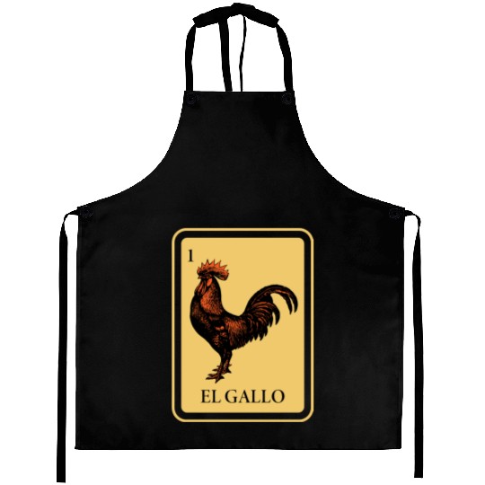 Mexican El Gallo Lottery Traditional Rooster Bingo Aprons