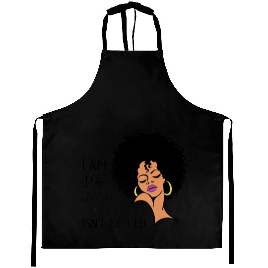 Black Queen Lady Curly Natural African American Aprons