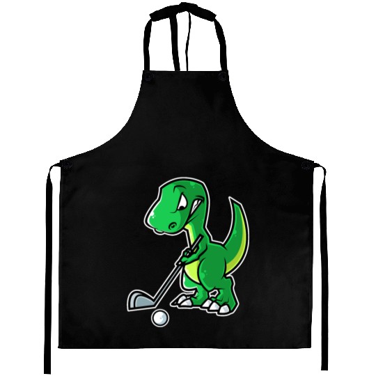 Tyrannosaurus Golf Player Golfer Golfing Funny Aprons