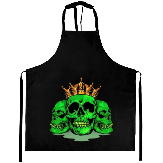 King Family Skull Green Aprons