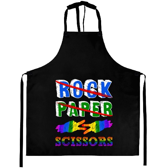 Rock Paper Scissors Lesbian Couple LGBTQ Pride Mon Aprons