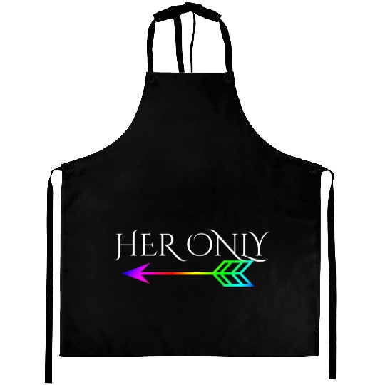 Cute Gay Couple Lesbian Valentines Day T Her Only Aprons