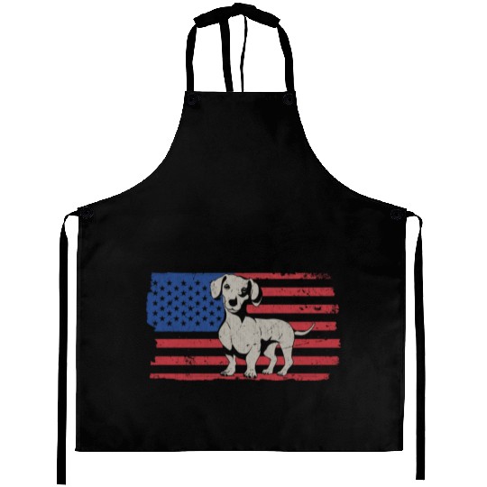 Wiener, Dachshund, US FLAG Aprons