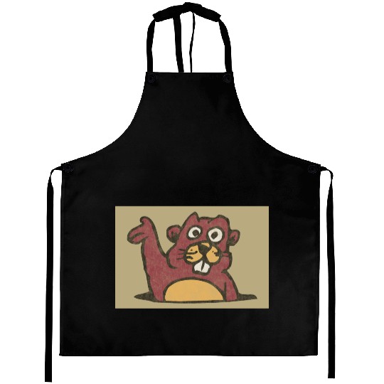 Gopher Vintage Style Distressed (Gold) Aprons