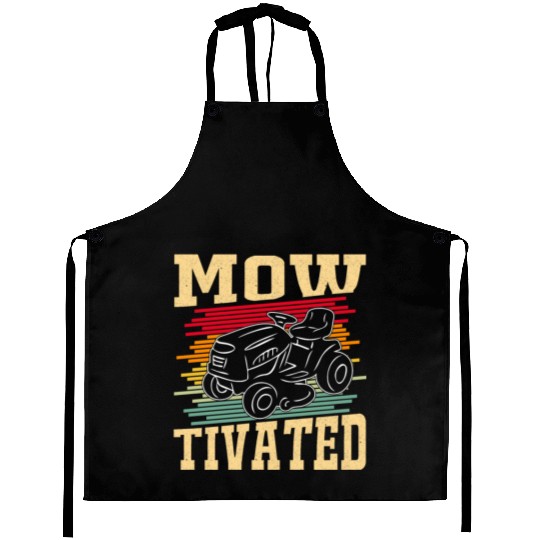 Landscaper Humor Motivated Lawn Mower Funny Garden Aprons