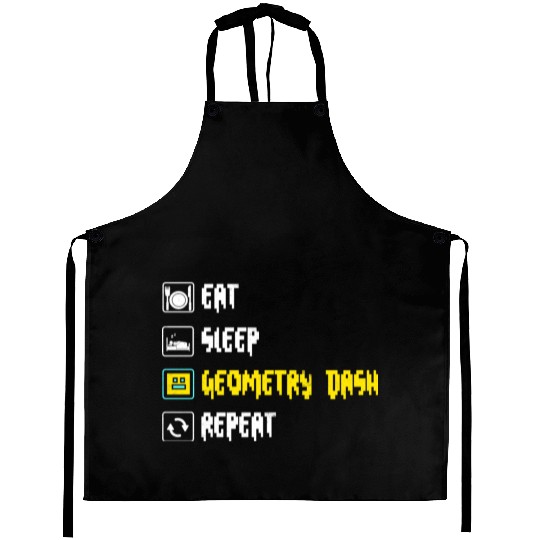 Eat sleep geometry dash repeat retro Jumper Repeat Aprons