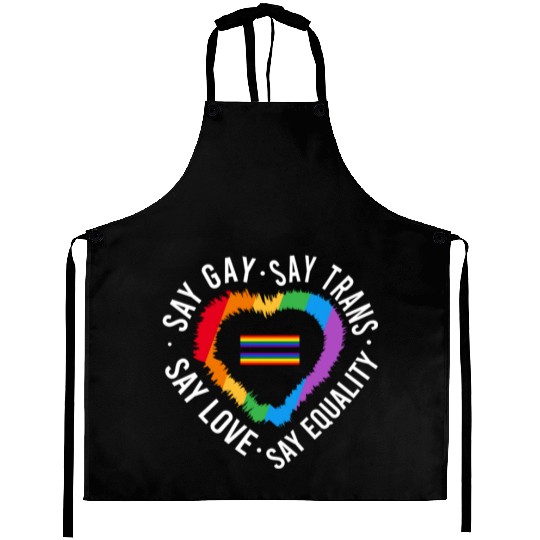 LGBT Transgender Pride Flag Gift Say Gay Say Trans Aprons