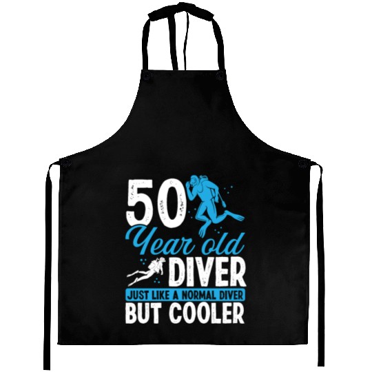 50th Birthday Scuba Divers Scuba Diving 50 Years Aprons