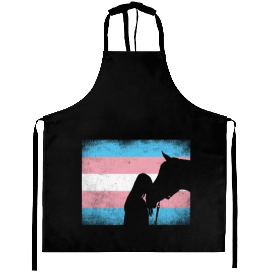Transgender Pride Horse Rainbow LGBTQ Trans Flag Aprons