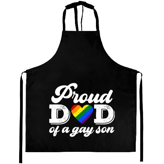 Proud Dad Of A Gay Son Aprons LGBT Pride Month