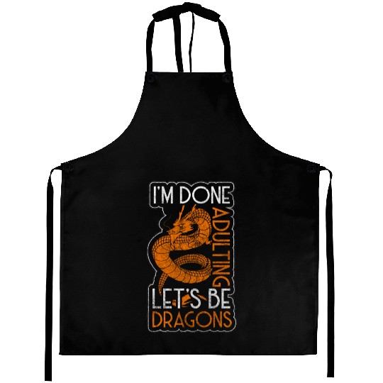 Dragon Black Chinese Dragon Aprons