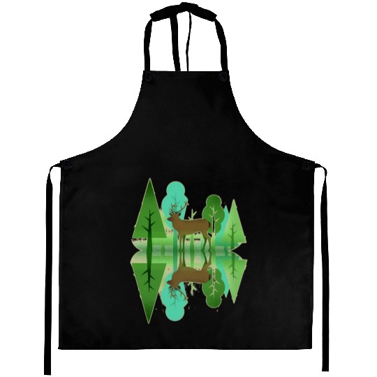 Forest deer reflection Aprons