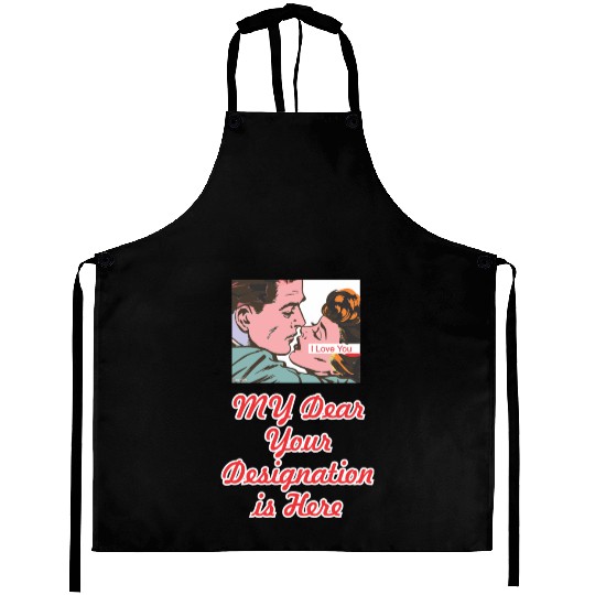 I love you best design Aprons