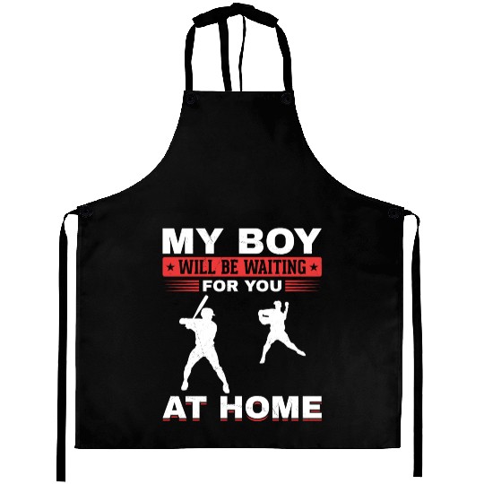 Son Baseball Catcher Pitcher Batter Dad Mom Aprons