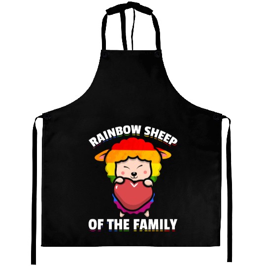 Rainbow Sheep Family Lesbian Gay Pride Aprons
