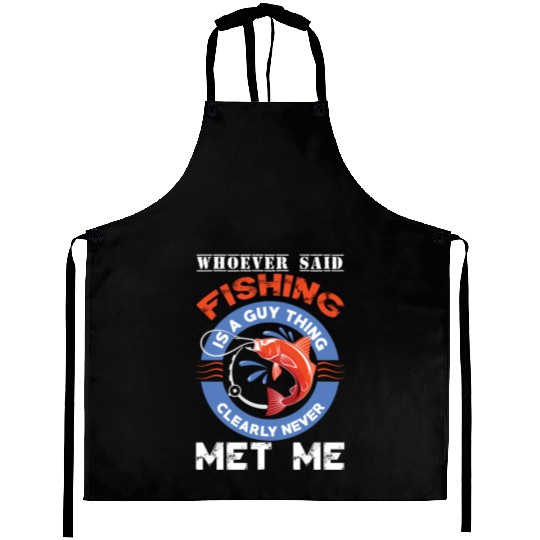 Fishing joke for fishing lovers Aprons
