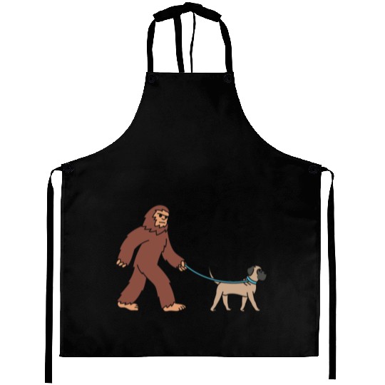 Bigfoot Sasquatch Walking English Mastiff Aprons