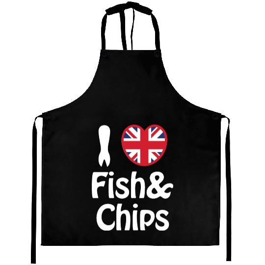 I Heart [Love] Fish & Chips Aprons