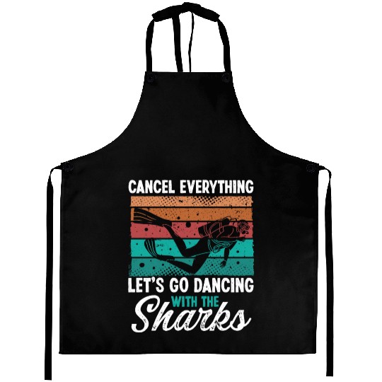 Scuba Diving Dancing with Sharks Scuba Diver Aprons