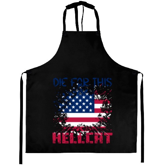 Die For This Hellcat- Vintage US Flag Aprons