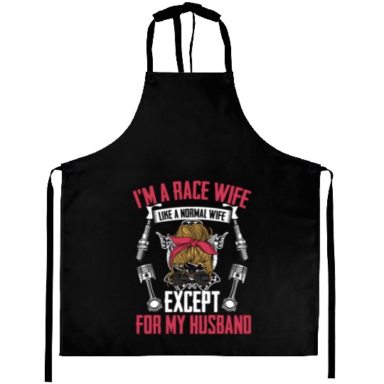 Race Wife Funny Car Racing Humor For Automobile Aprons