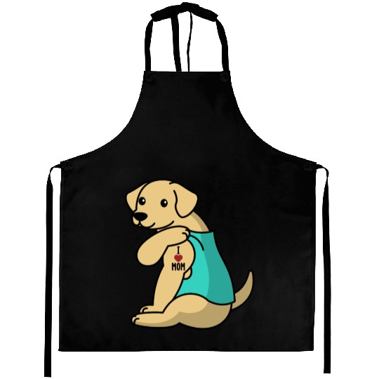 I Love Mom Tattoo Labrador Aprons