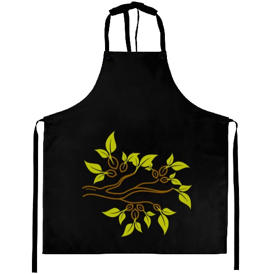 Tree branches and tree leaves - modern artwork Aprons