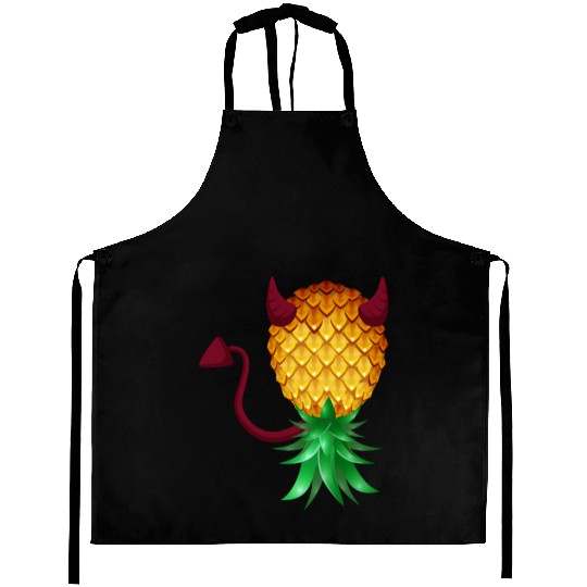 Swinger Upside Down Bad Pineapple Devil Horn Aprons