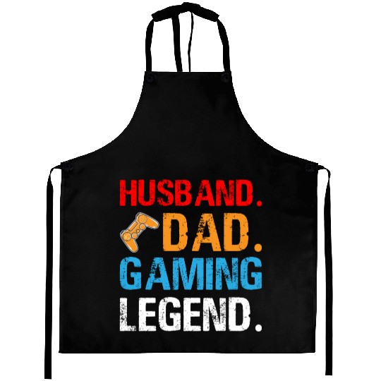 Husband Dad Gaming Legend Gift for Daddy Aprons